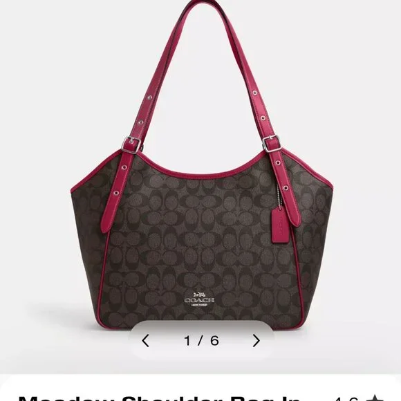 Coach Meadow Shoulder Bag Brown/bright violet - Picture 7 of 8